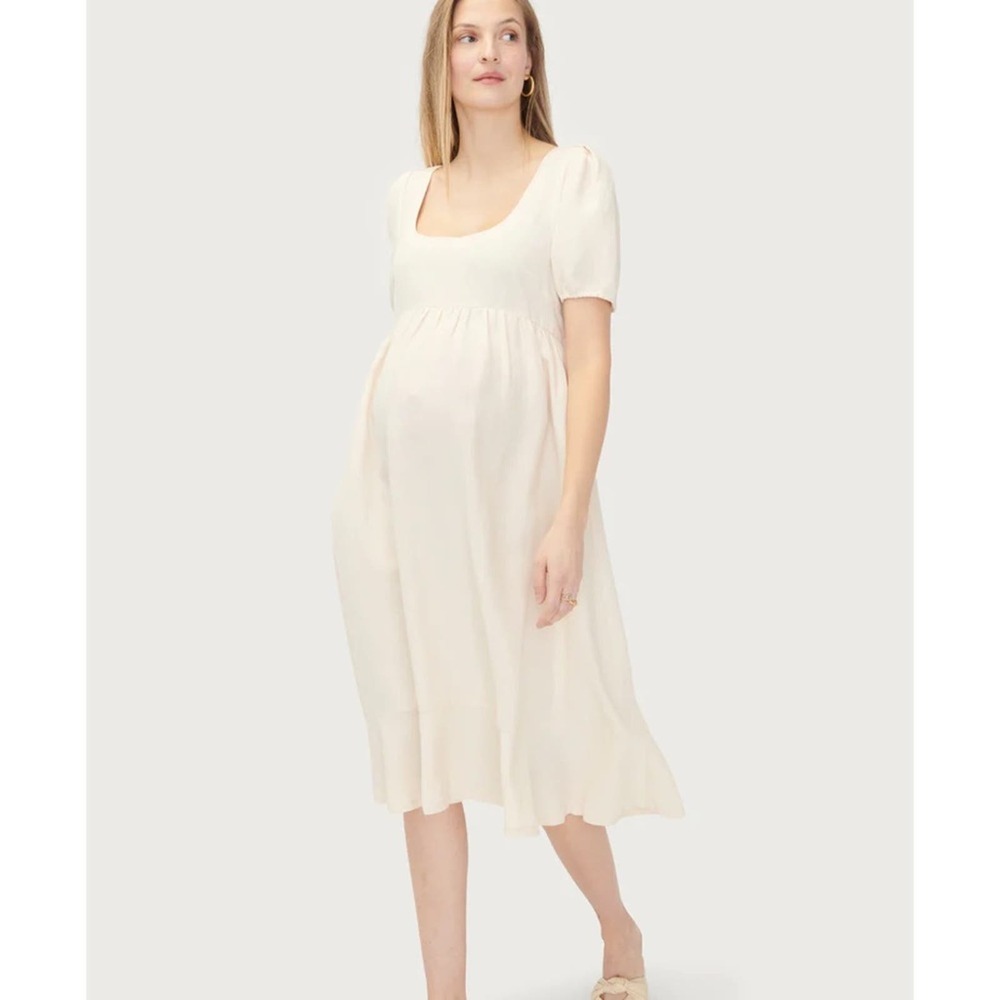Hatch Tisha Midi Ivory Dress Maternity size 2 medium